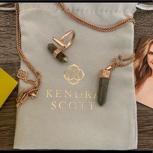 Kendra Scott pyrite bullet ring and necklace
